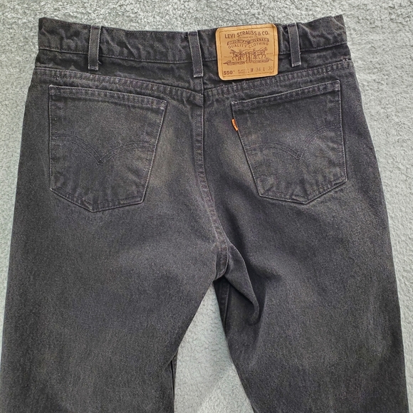 Vintage Levis 550 Orange Tab Relaxed Fit Black Jeans Mens Size 34 x 30 - Picture 4 of 8